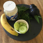 Ingredients - Coconut oil, parsley, banana, cucumber plus a few sprigs of mint.